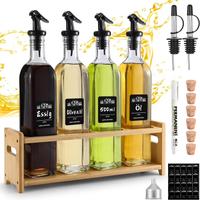 NUOVO set 4 bottiglie in vetro 0,5l olio aceto