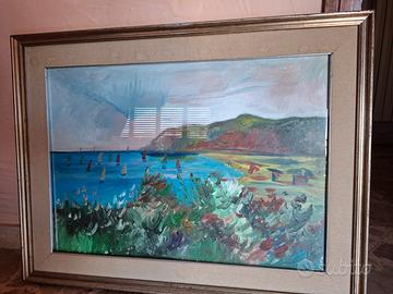 Dipinto di un paesaggio marino impressionista