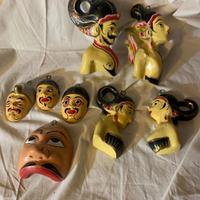 Maschere gesso Giava/Bali ( 8 pz)