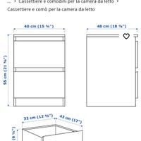 comodino MALM Ikea nuovo 30€