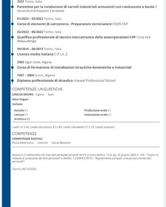 Idraulico, tubista antincendio, carrozziere