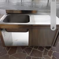 lavello armadiato 140x70x85  in acciaio inox