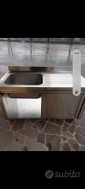 lavello armadiato 140x70x85  in acciaio inox