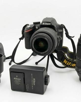 Nikon D3200 + 18-55 VR + 55-200 VR + accessori