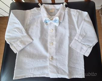 Camicia bimbo con papillon azzurro