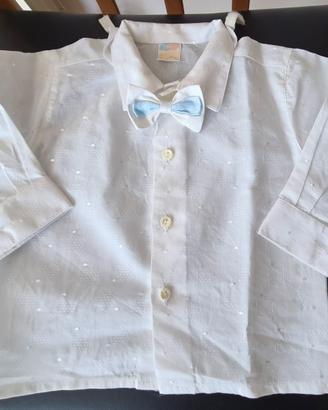 Camicia bimbo con papillon azzurro