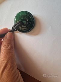 Ciondolo vetro verde unisex