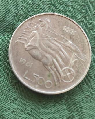 moneta da 500 lire 1961