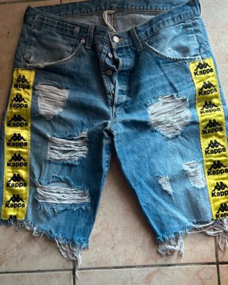 Shorts a jeans kappa stile Vintage Y2K tg XL