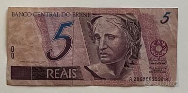 Banconota Brasil 5 reais Serie A