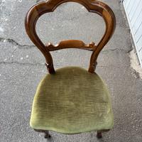 5 sedie stile Luigi Filippo con seduta imbottita