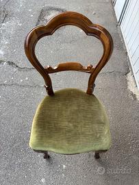 5 sedie stile Luigi Filippo con seduta imbottita