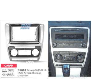 Telaio grigio radio 2-DIN per SKODA OCTAVIA 08-13 