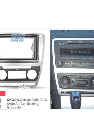 Telaio grigio radio 2-DIN per SKODA OCTAVIA 08-13 
