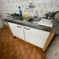 Mobile lavrello doppio acciaio/legno Ikea