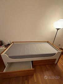 Letto singolo base rete e materasso