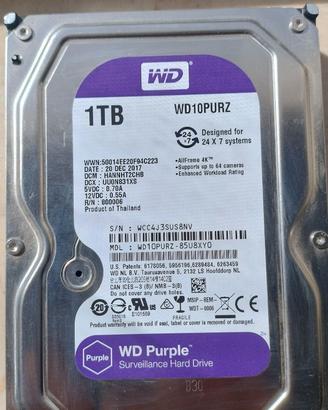 HardDisk WD Purple 1TB 3.5" SATA III