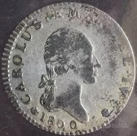 RARO 7,6 Soldi 1800 Carlo Emanuele IV Savoia argen