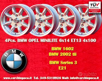 4 pz. cerchi BMW Opel Minilite 6x14 ET13 1502-2002