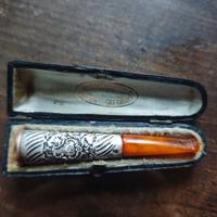 Antico Bocchino In Ambra E Argento e Argento Verm