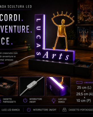 Lampada Lightbox LUCASARTS con Cassetto Retrogame