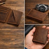 Portafoglio uomo ultra slim vera pelle Crazy Horse