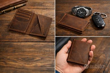 Portafoglio uomo ultra slim vera pelle Crazy Horse