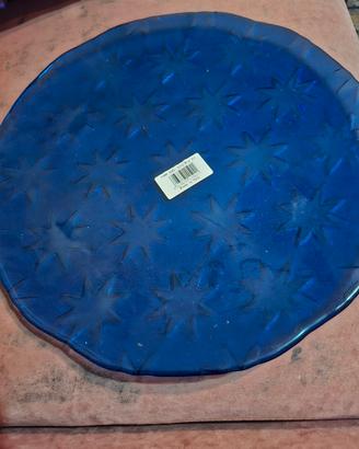Piatto da portata  blu natalizio