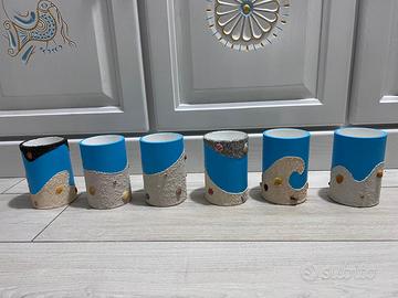 Lotto Portamatite legno tema mare fatto a mano