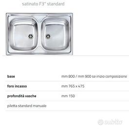 lavello 2 vasche inox