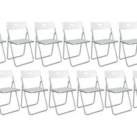 Set di 12 sedie pieghevoli bianche mod. Easy