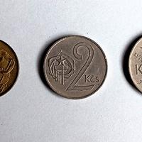 Set 3 monete REPUBBLICA CECOSLOVACCHIA (1+ 2+ 5 Ko