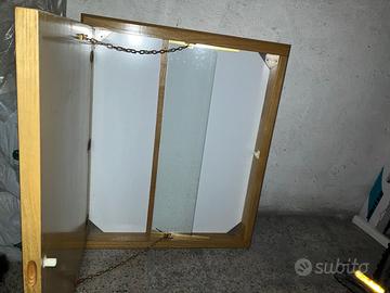Tavolo pieghevole vintage in legno, da appendere