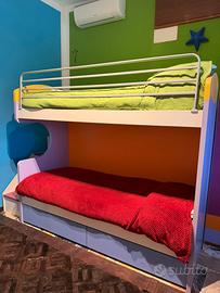 Letto a castello colorato completo