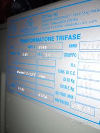 Cabina elettrica mt/bt con trasformatore da 315kva