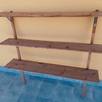 Scaffalatura 3 mensole ripiani cm 110x113x23 legno