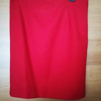 Gonna lana tubino rosso Vintage