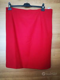 Gonna lana tubino rosso Vintage