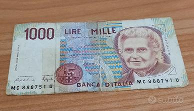 1000 lire Montessori 1990