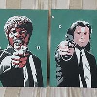 Pulp Fiction acrilico su pannello telato 30×40