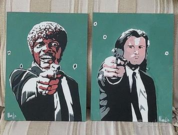 Pulp Fiction acrilico su pannello telato 30×40