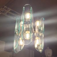 Lampada a sospensione anni'70 Veca vetro di Murano