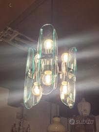 Lampada a sospensione anni'70 Veca vetro di Murano