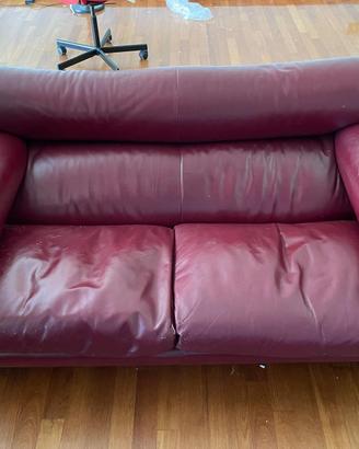2 divani vintage Poltrona Frau pelle bordeaux