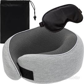 Cuscino da Viaggio Memory Foam con Mascherina e Ta