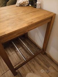Tavolo quadrato alto bar  legno  80x80 H 95