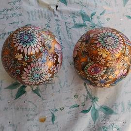 Macau Hand Painted coppia scatoline porcellana 