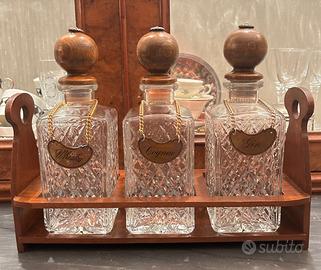 SET VINTAGE DI TRE DECANTER ANNI '60