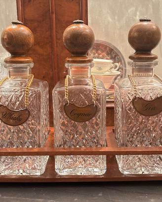 SET VINTAGE DI TRE DECANTER ANNI '60