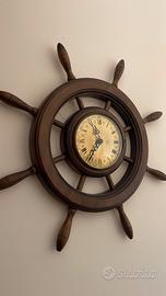 Orologio a forma di timone antico in legno – anni 